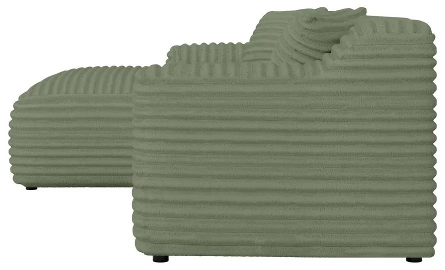 Zöld kordbársony sarokkanapé (bal oldali-heverő résszel) Martin – Ropez
