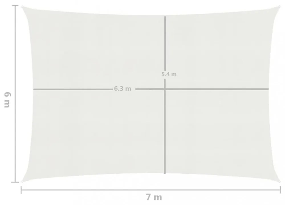fehér HDPE napvitorla 160 g/m² 6 x 7 m