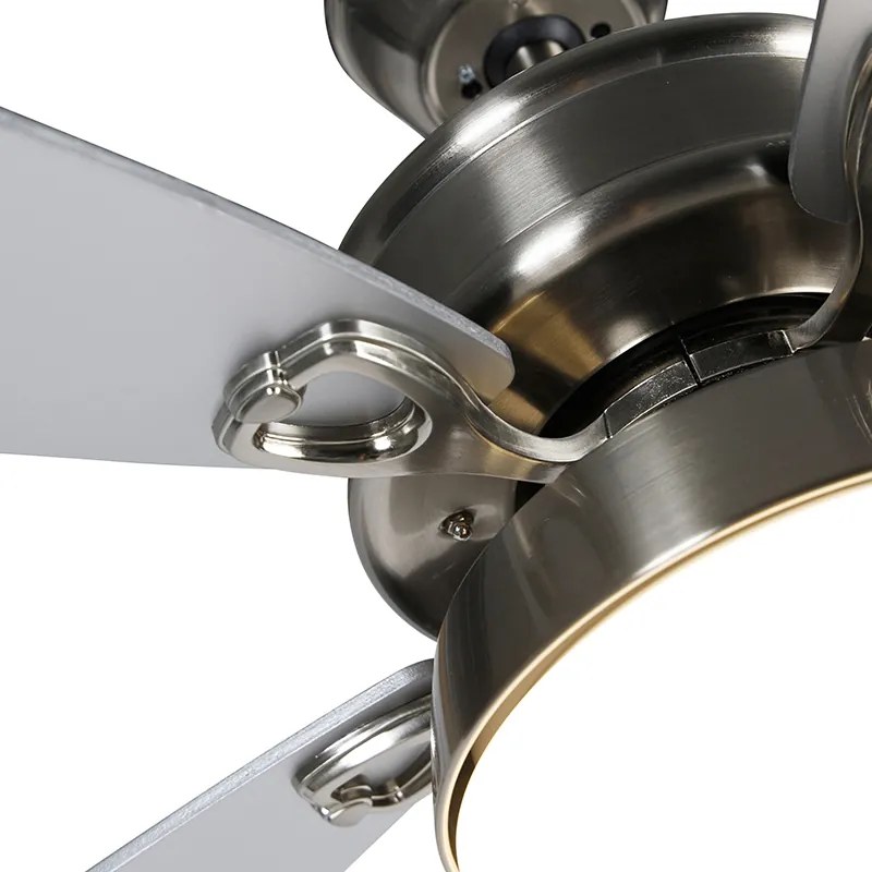 Acél mennyezeti ventilátor távirányítóval, LED-del - Malaki