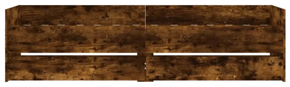 füstös tölgy színű műfa ágykeret fiókokkal 100 x 200 cm