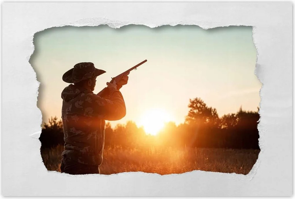 Poszterek 120x80 Sziluett Vadászok fegyverrel