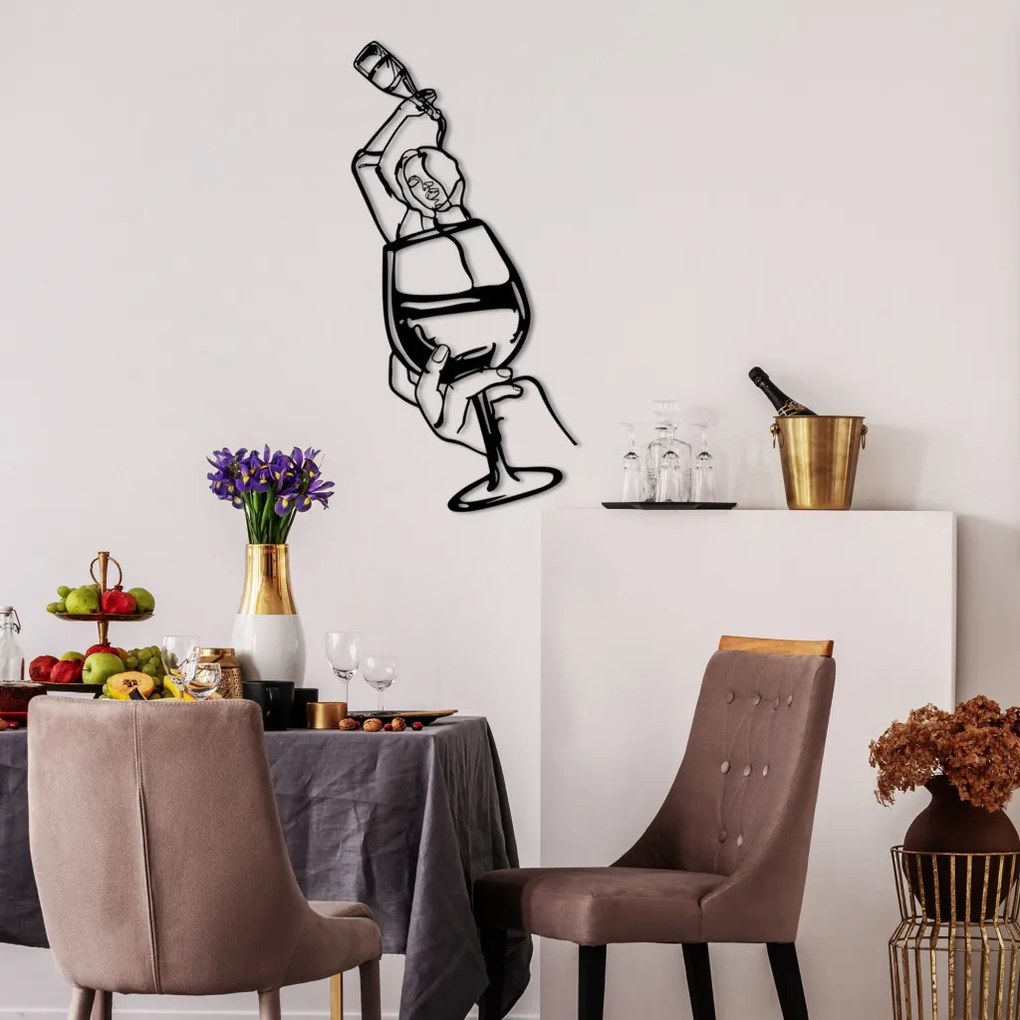 Bicchiere fém fali dekoráció, 33×69 cm