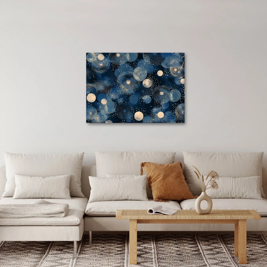 Kép - Kék-arany gyűrűk (70x50 cm)