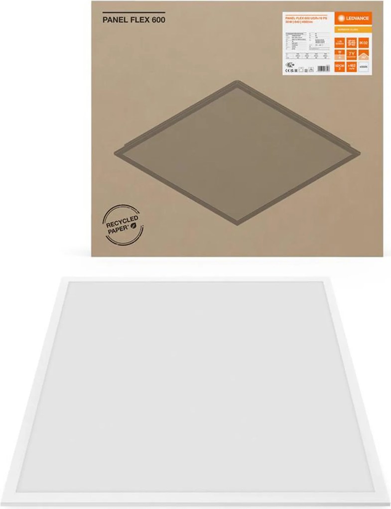 Led panel lámpatest Mennyezeti lámpa Kazetta 30W 4860lm 4000K UGR19 60x60cm Flex