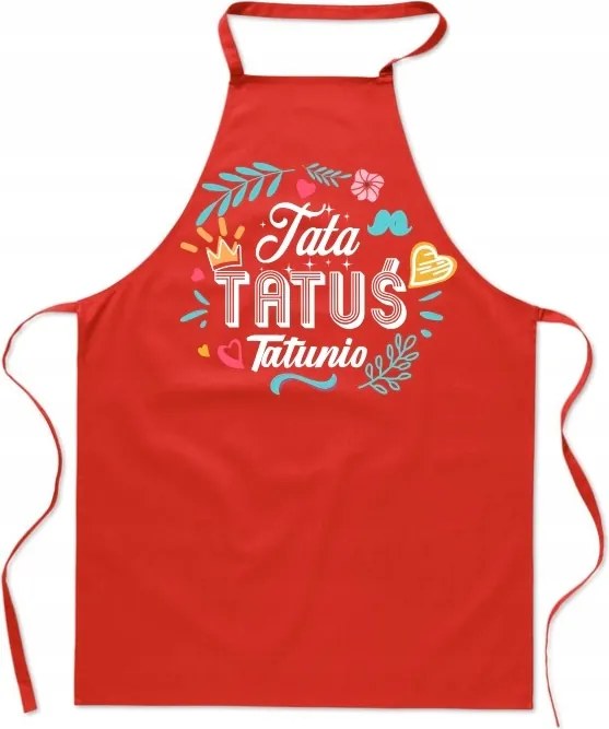 Konyhai Kötény pamut piros Apa ajándék apák napjára FA_711_c