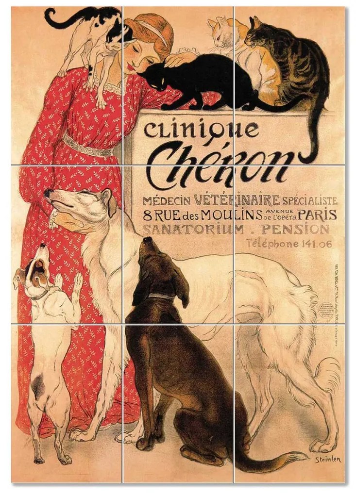 Clinique Cheron kerámia mozaikkép üvegkép, falikép