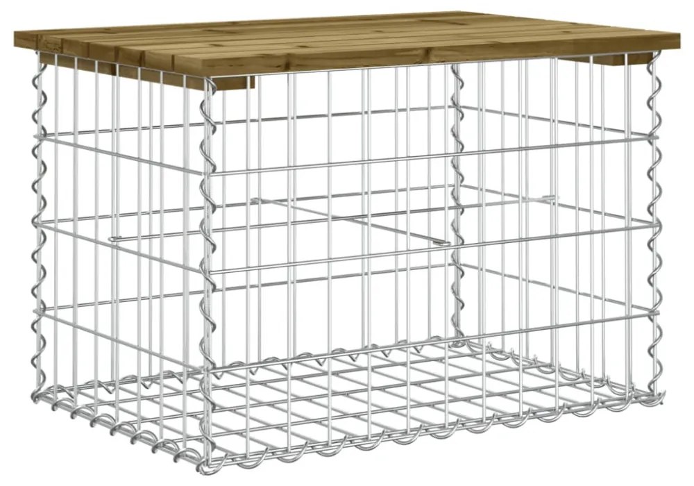 impregnált fenyőfa gabion kerti pad 63 x 44 x 42 cm