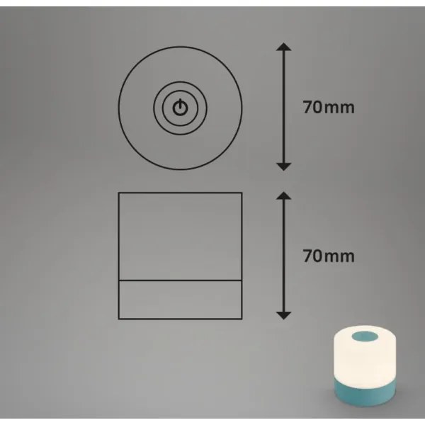 Briloner 7461010 - LED Dimmelhető Asztali lámpa tölthető LED/2W/5V IP44 kék