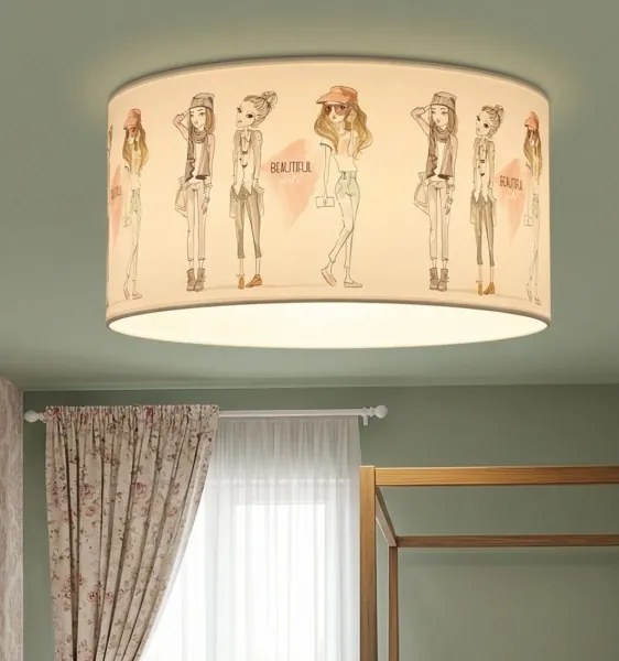 Gyermek mennyezeti lámpa GIRLS VIBES 1xE27/60W/230V, átm. 40 cm, lányoknak