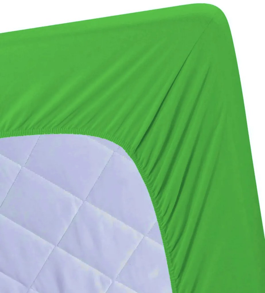 Jersey zöld kiwi lepedő TiaHome - 160x200cm