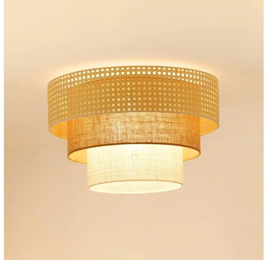 Brilagi Mennyezeti lámpa CEDAR LUNETA 1xE27/15W/230V Ø45 rattan/barna/krém