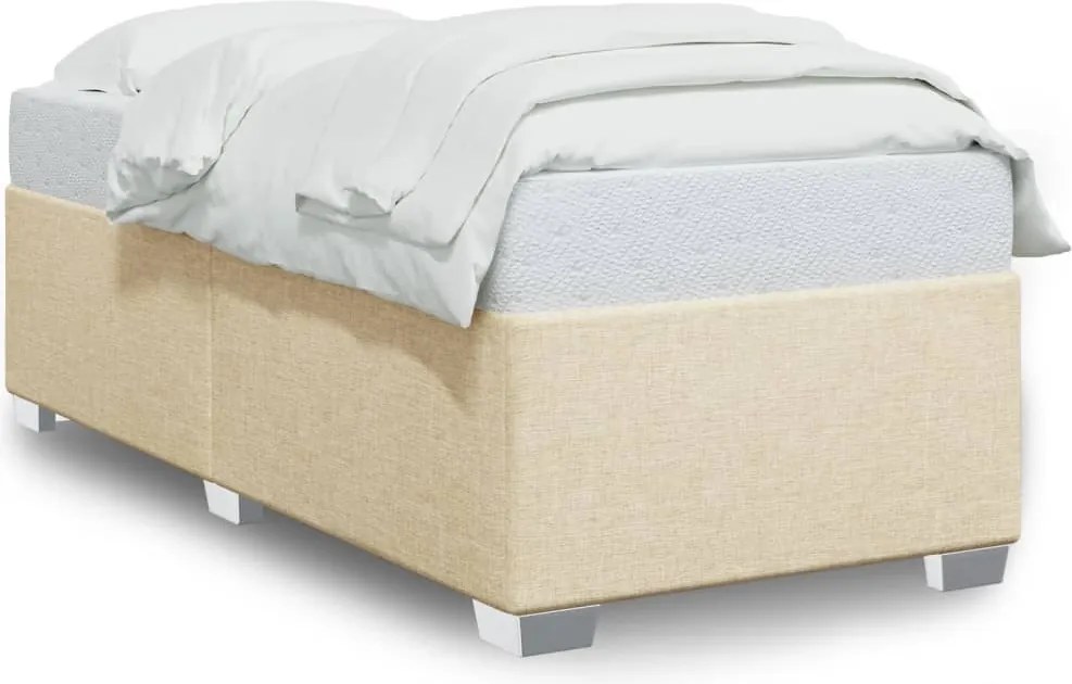 vidaXL krémszínű szövet ágykeret matrac nélkül 100x200 cm