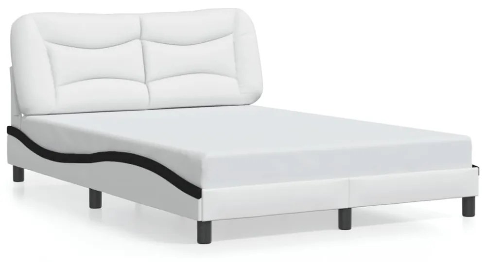 fehér és fekete ágykeret LED-ekkel matrac nélkül Hvar 140 x 200 cm