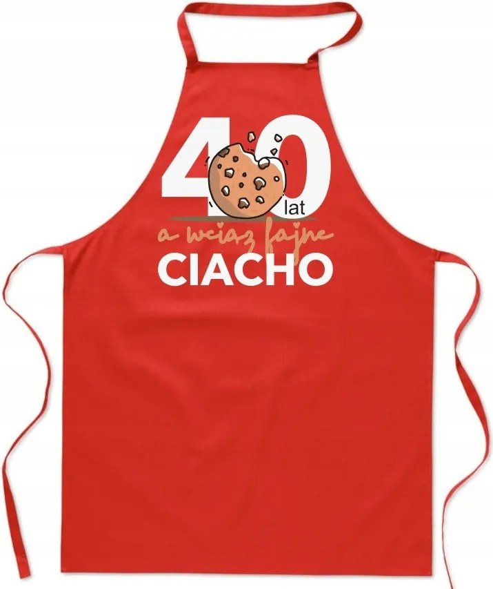 Konyhai Kötény piros Születésnap 40 éves Muffin Női Ajándék FA_467_cw