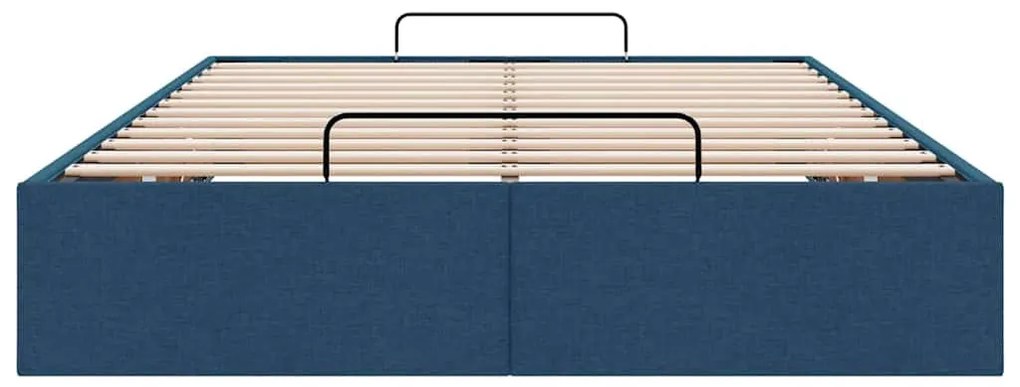 Ottomán ágykeret matrac nélkül kék 120x190 cm szövet