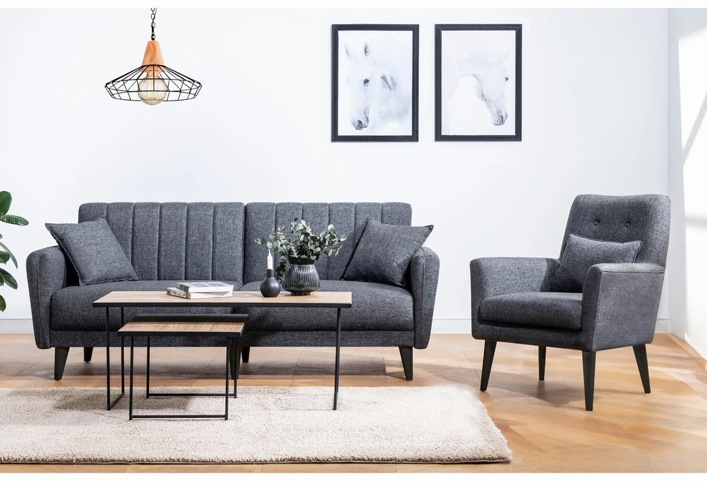 Ülőgarnitúra 3+1 Acanti (antracit). 1073345