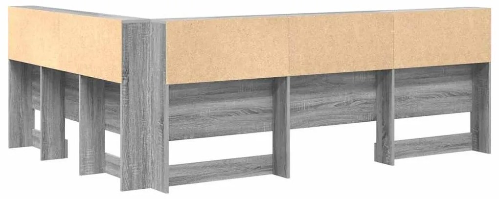 Tároló fejtámla polcokkal Szürke sonoma 135 cm Faanyag