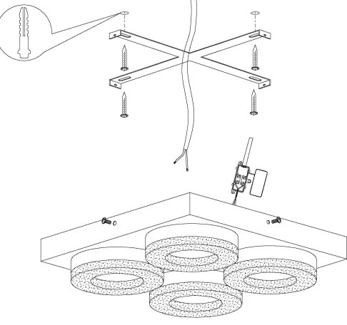 Eglo 95664 - FRADELO LED mennyezeti lámpa 4x4W 230V