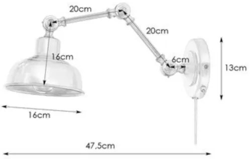 Markslöjd 108115 - Fali lámpa GRIMSTAD 1xE27/60W/230V