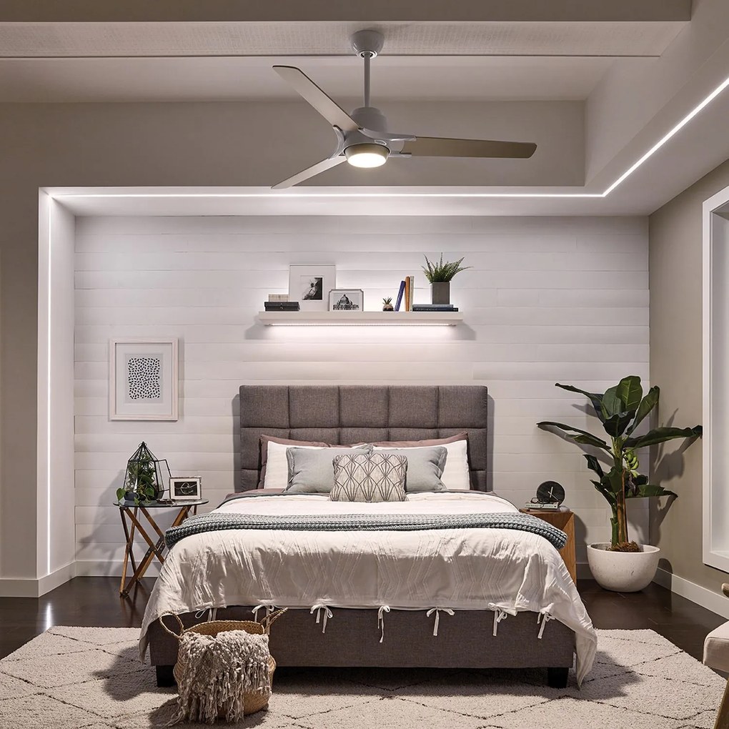 Kichler modern mennyezeti ventilátor zeus fehér ezüst elsklf-zeus-60-wht