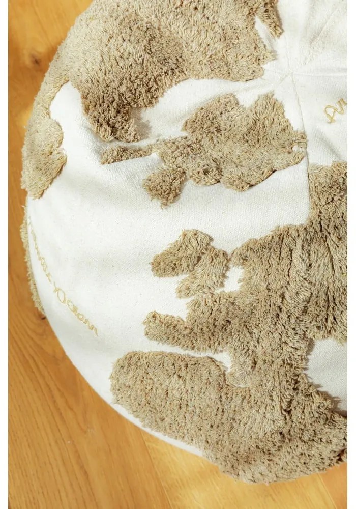 Zöld-krémszínű gyerek babzsákfotel World Map – Lorena Canals