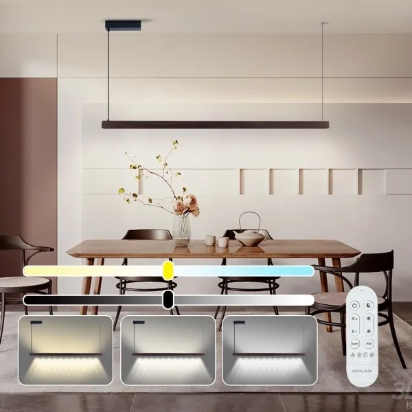 Immax NEO 07302L-LED Dimmelhető kábeles csillár MADEIRA 44W/230V Wi-Fi Tuya 202 cm dió