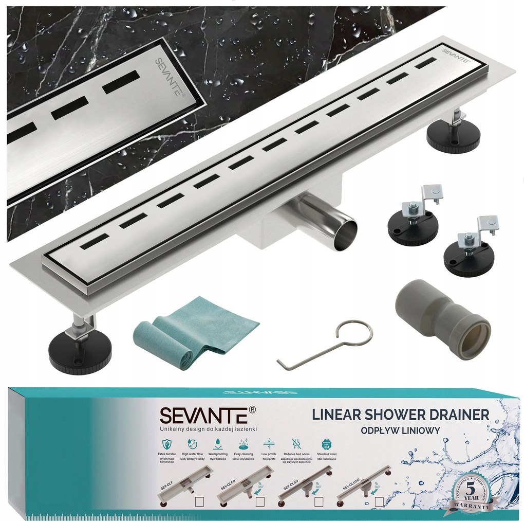 Lineáris lefolyó 120 cm Flat inox acél 304 nagy áteresztőképesség