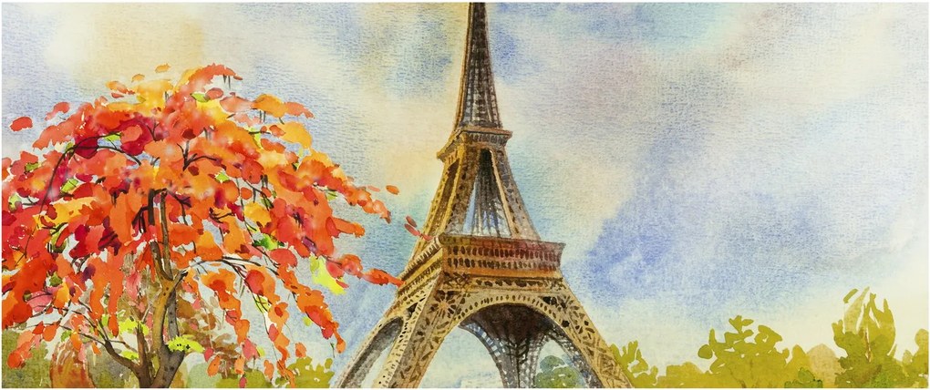 Festett kép az Eiffel-torony (120x50 cm)