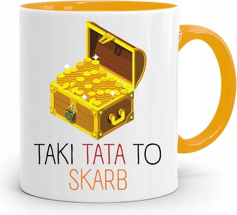 Sárga Apák Napi Bögre Apáknak Apa Egy Kincs, fényképes nyomtatással