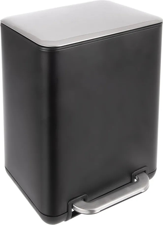 Fekete rozsdamentes acél pedálos szemetes 20 l Black – Orion