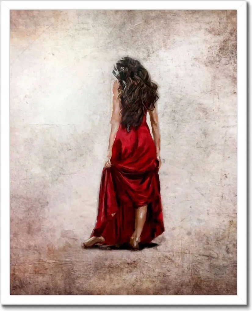 Poszterek keretben 40x50 Csaj piros ruhában