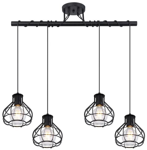 Globo 15388-4D - Csillár zsinóron CLASTRA 4xE27/60W/230V