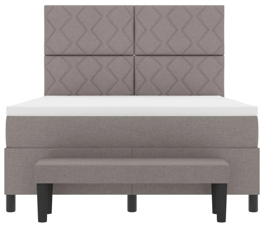 Boxspring Ágy Matraccal és Pad Taupe 140x200 cm Szövet
