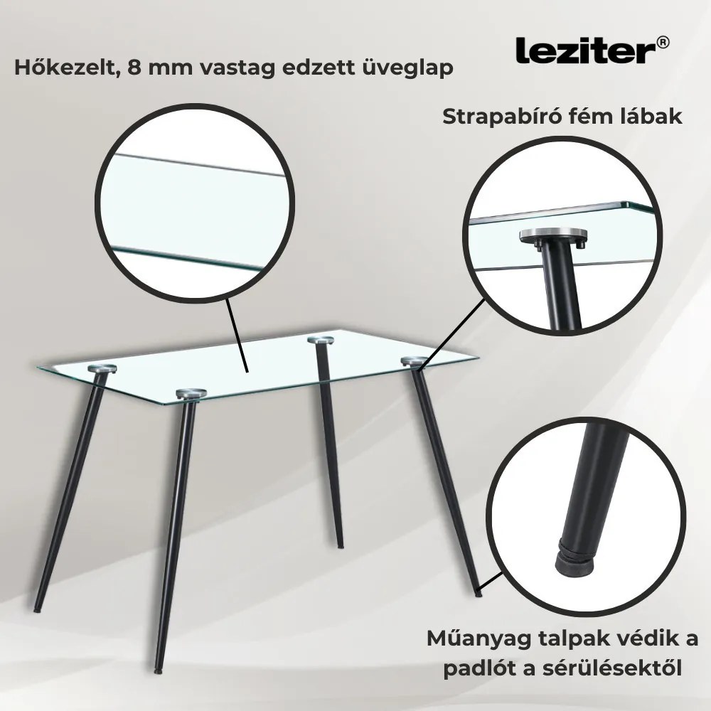 Alen 4+1 étkező garnitúra fekete-fekete