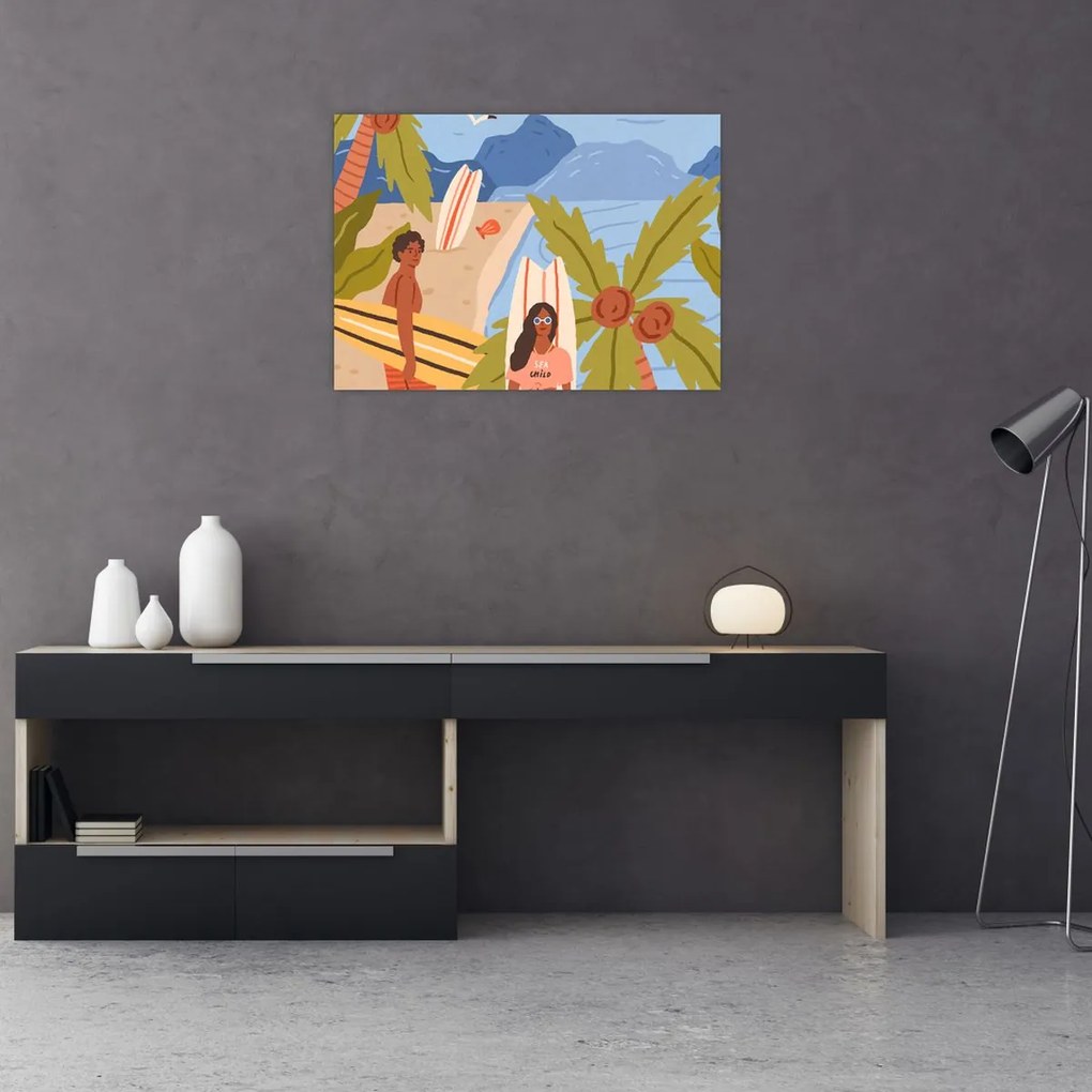 Üveg kép - Élvezd az életed (70x50 cm)