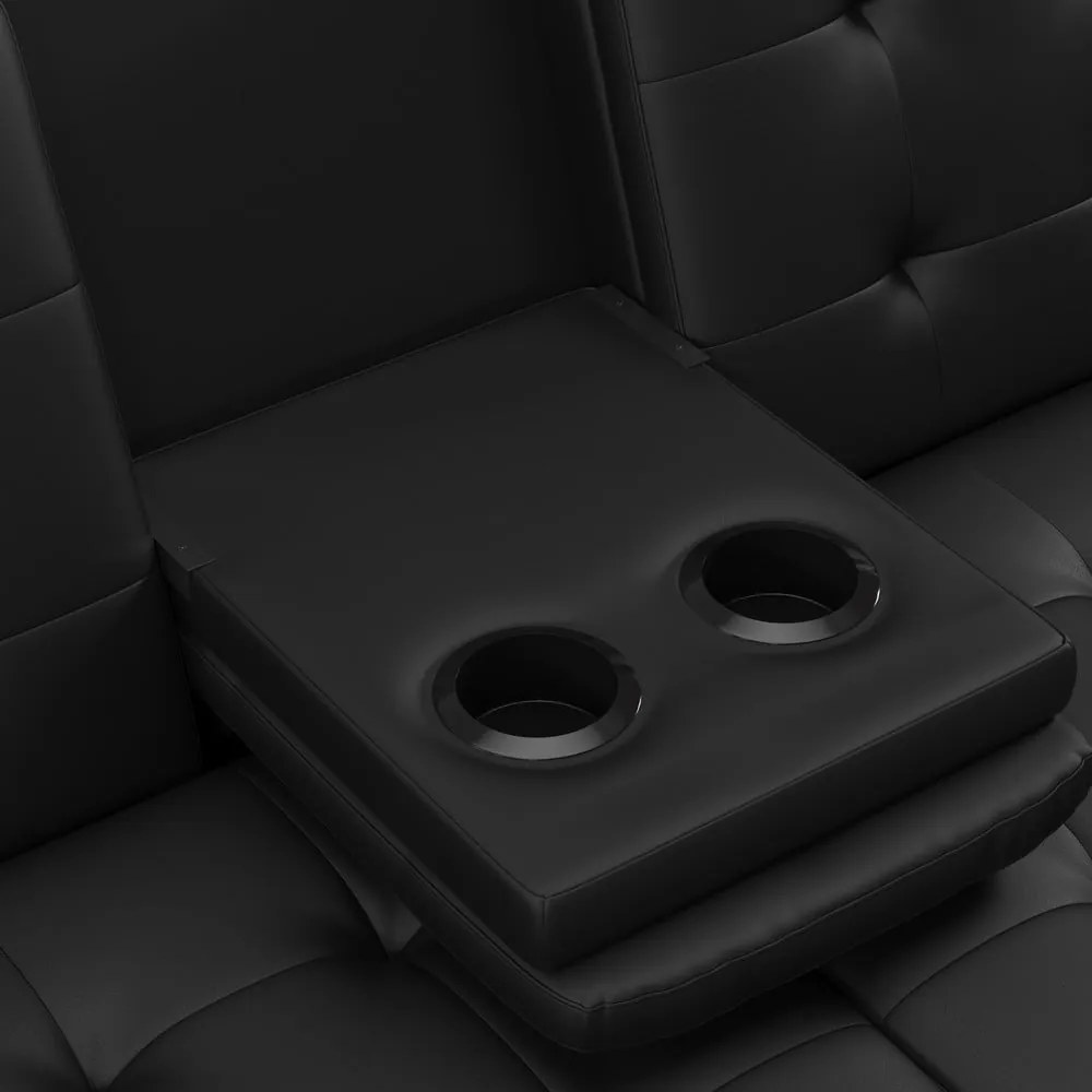 Fekete bőrutánzat kinyitható kanapé 191 cm Maine – Støraa