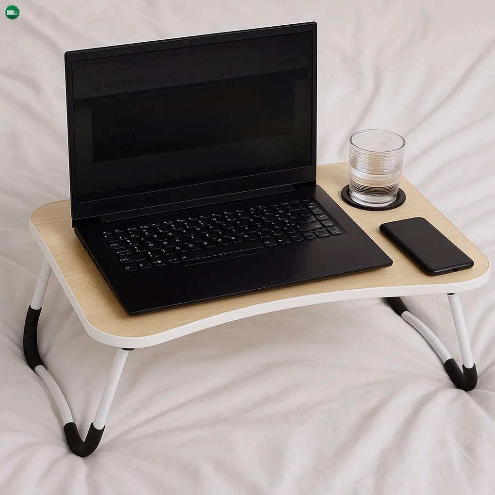 Összecsukható laptop asztal 60x40 cm USB porttal