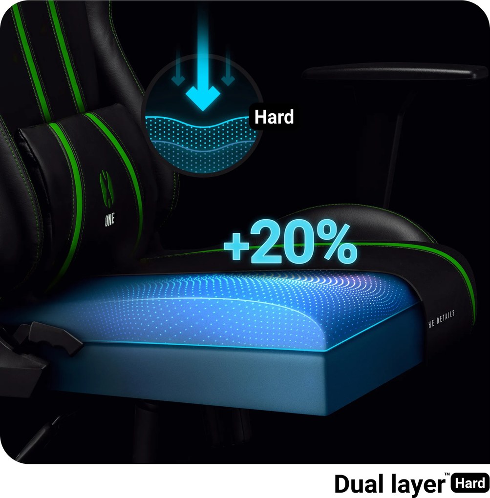 Gamer szék műbőr Normal Size, fekete-zöld: Diablo X-One 2.0