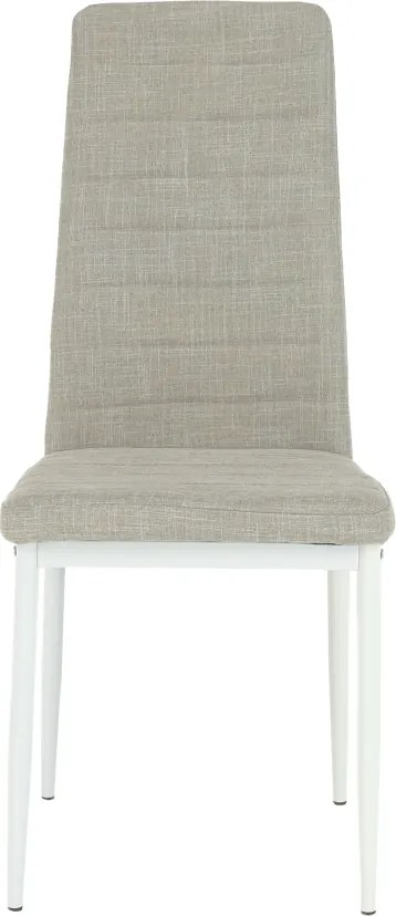 Étkezőszék, bézs szövet/fehér fém, COLETA NOVA