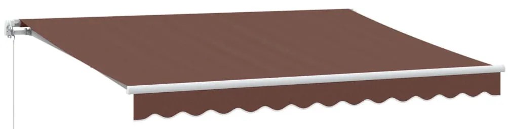 barna kézzel kihúzható LED-es napellenző 350 x 250 cm