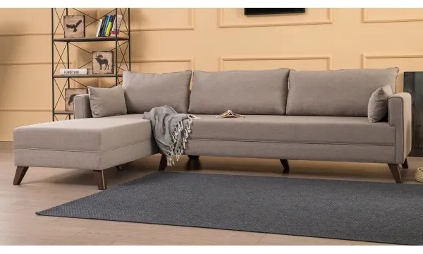 L-alakú sarokkanapé KORFU krémszínű balos