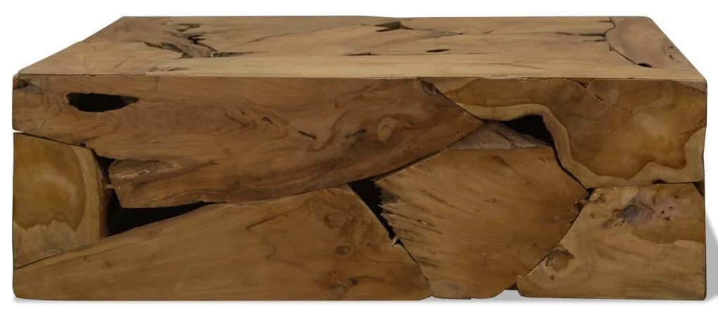 Barna, valódi tíkfa dohányzóasztal 90x50x30 cm