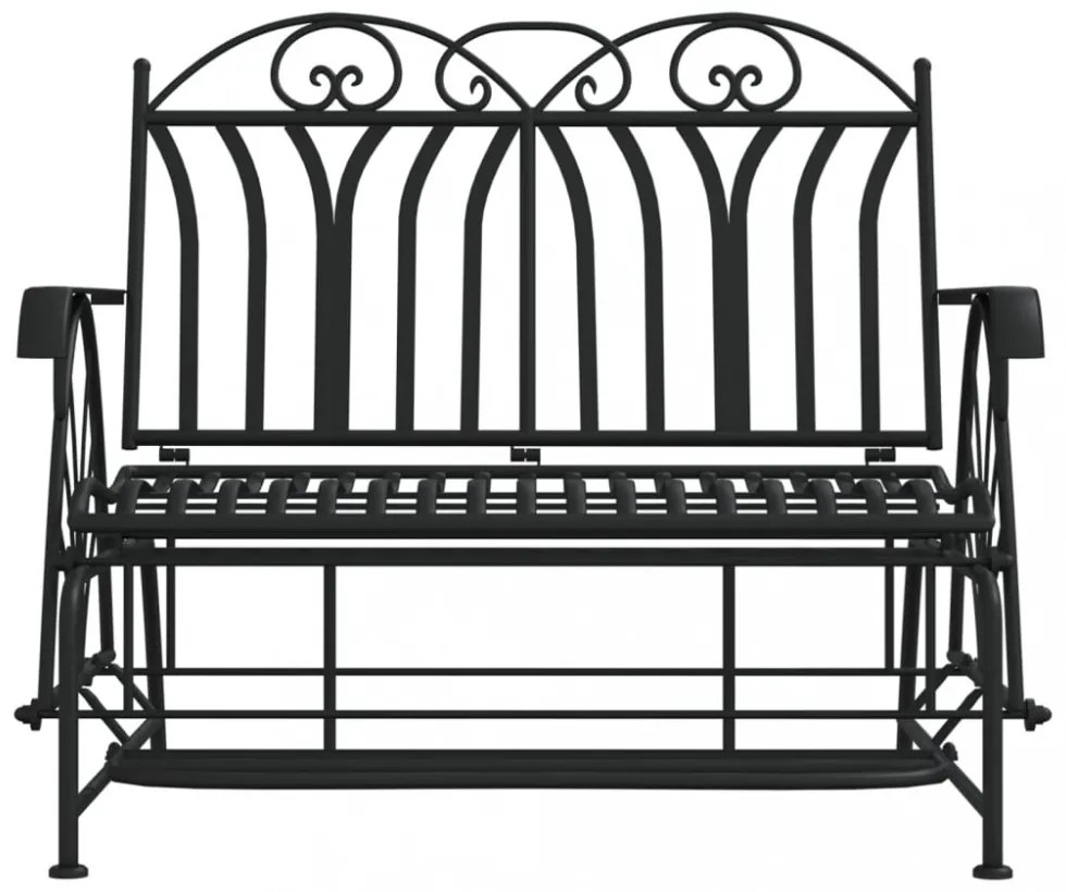 kétszemélyes fekete acél hintapad 114 cm