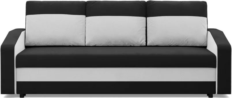 Hewlet kanapéágy, szövet anyag, hab töltet, fekete - fehér