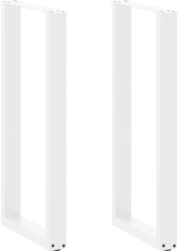 vidaXL 2 db U alakú bárasztalláb fehér 50x(100-101) cm acél