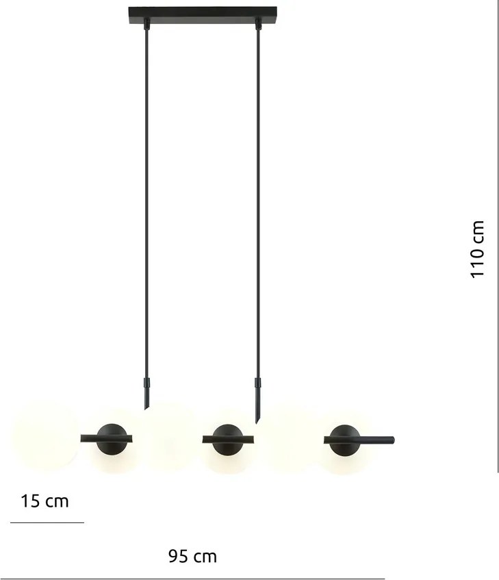 Emibig modern függeszték rory fehér fekete emi1205/6