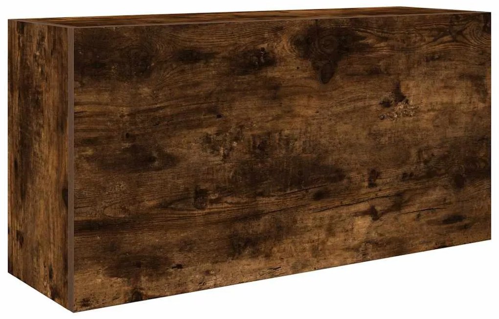füstös tölgyszínű szerelt fa fali fürdőszobaszekrény 80x25x40cm