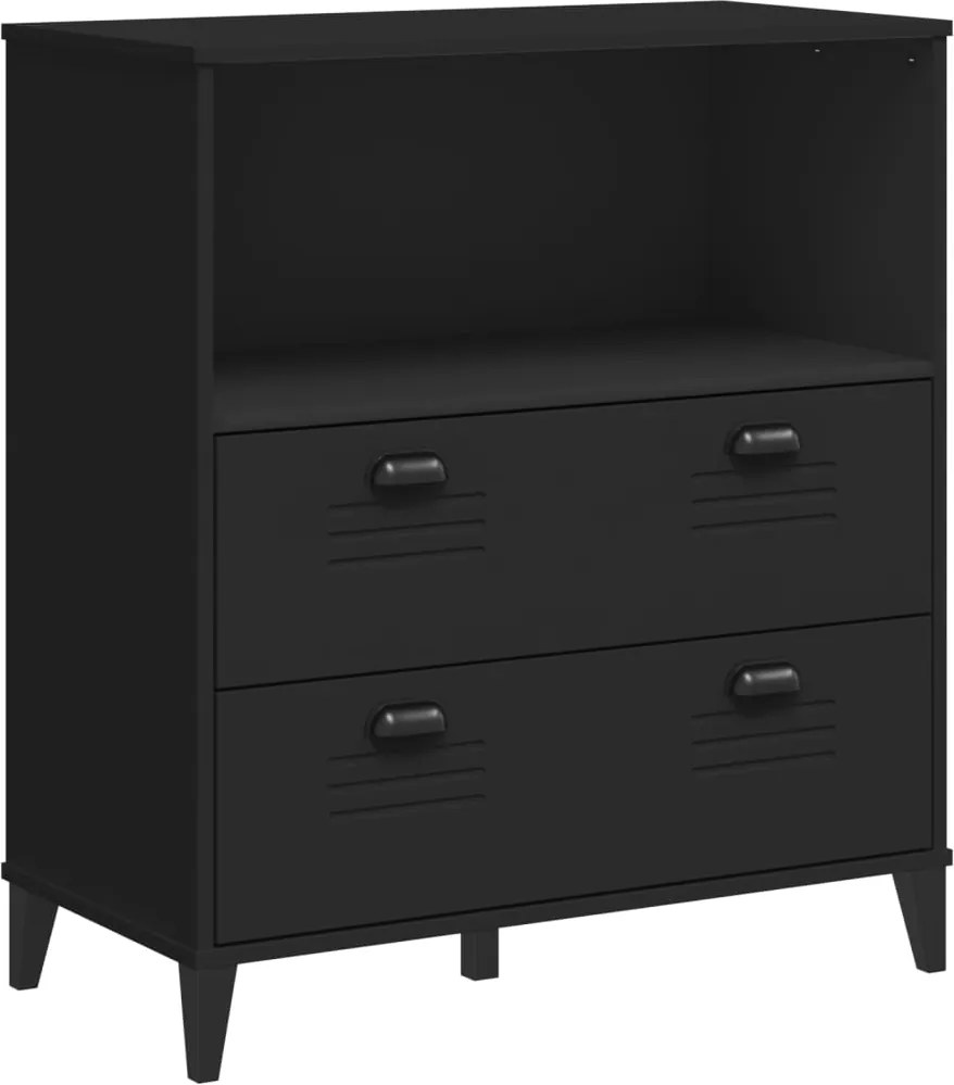 vidaXL VIKEN fekete szerelt fa könyvszekrény 80 x 40 x 90 cm