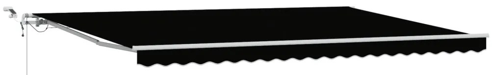 Automatikus Behúzható Napernyő LED világítással Fekete 500x350 cm