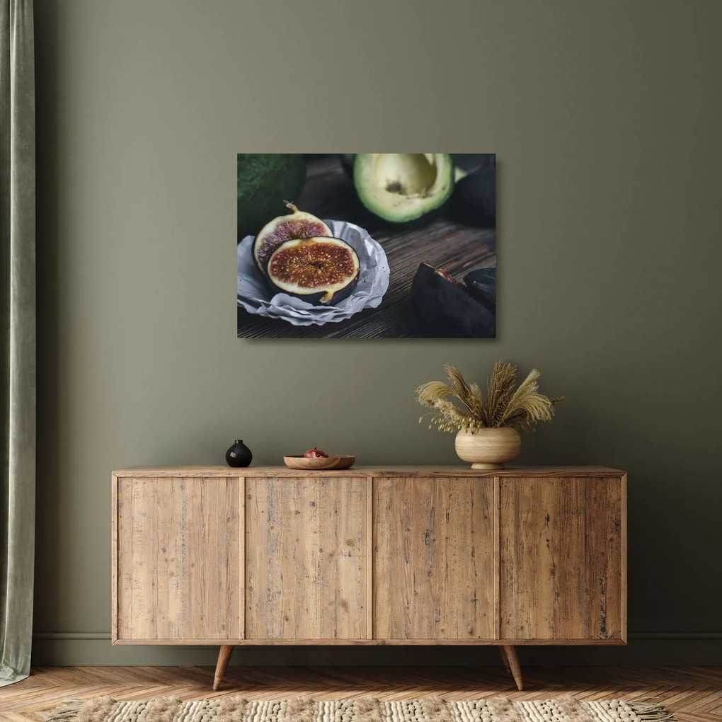 Füge és avokádó képe (üvegen) (70x50 cm)